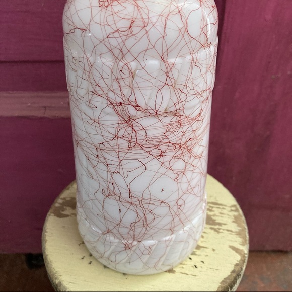 Hazel Atlas Red String Milk Glass Bottle - Picture 2 of 8
